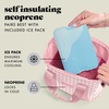 image:imageFit amp Fresh Remi Neoprene Lunch Bag for Women wIce Pack amp ContainersPink Gingham