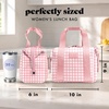 image:imageFit amp Fresh Remi Neoprene Lunch Bag for Women wIce Pack amp ContainersPink Gingham