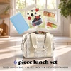 image:imageFit amp Fresh Remi Neoprene Lunch Bag for Women wIce Pack amp ContainersTan Floral