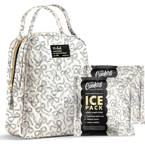 image:imageFit amp Fresh Insulated Bottle amp Beyond Bag  Baby Bottle Cooler wIce PacksWhite Black Sketched Bows